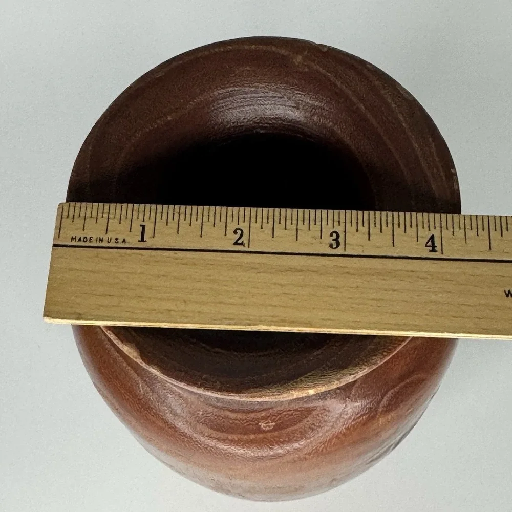 Vintage Mid Century Modern Turned‎ Wood Vase Handmade Hardwood MCM